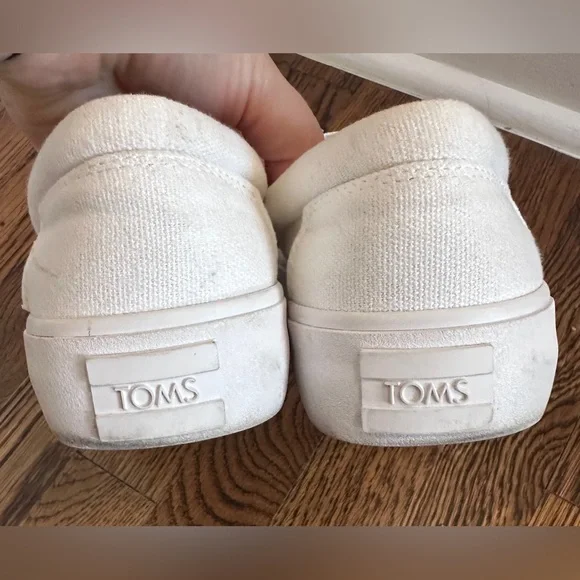 TOMS Women's ALPARGATA FENIX Slip-On Shoes White Washed Canvas Size 8W - Picture 4 of 5